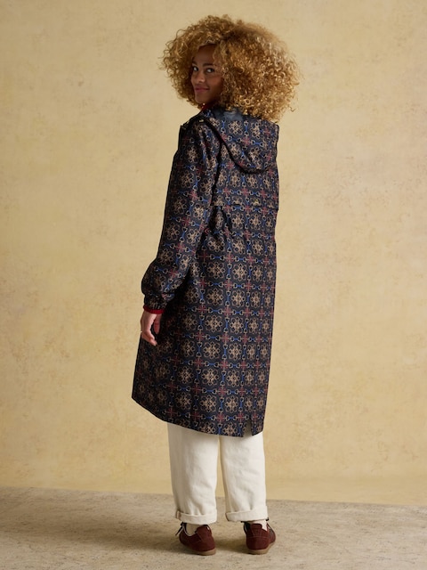 Joules Holkham Horse Tack Navy Waterproof Packable Raincoat With Hood