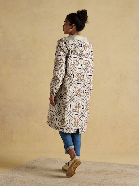 Joules Holkham Horse Tack Stone Waterproof Packable Raincoat With Hood