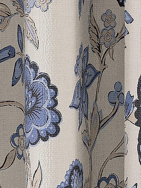 joules Indienne Floral Set of 2 Blue Blackout Eyelet Curtains