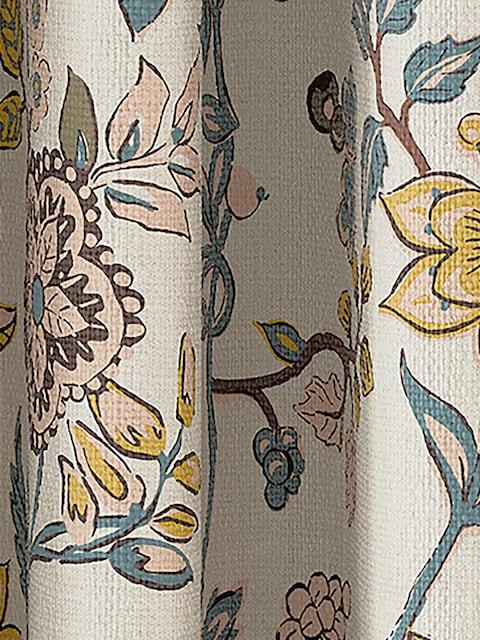 joules Indienne Floral Set of 2 Yellow Blackout Eyelet Curtains