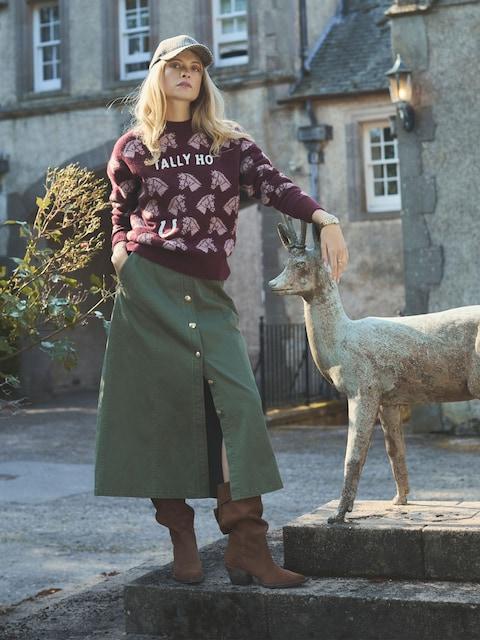 Joules Intarsia Knitted Tally Ho Relaxed Fit Jumper With Crew Neck