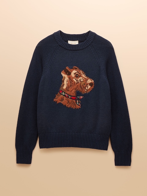 joules Intarsia Monty Dog Cotton Blend Regular Fit Jumper