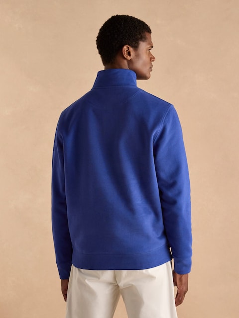 Joules Jenkins Dark Blue Brushed Cotton Quarter Zip Sweatshirt