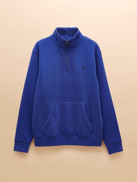 joules Jenkins Dark Blue Brushed Cotton Quarter Zip Sweatshirt