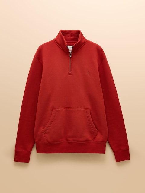 joules Jenkins Orange Brushed Cotton Quarter Zip Sweatshirt