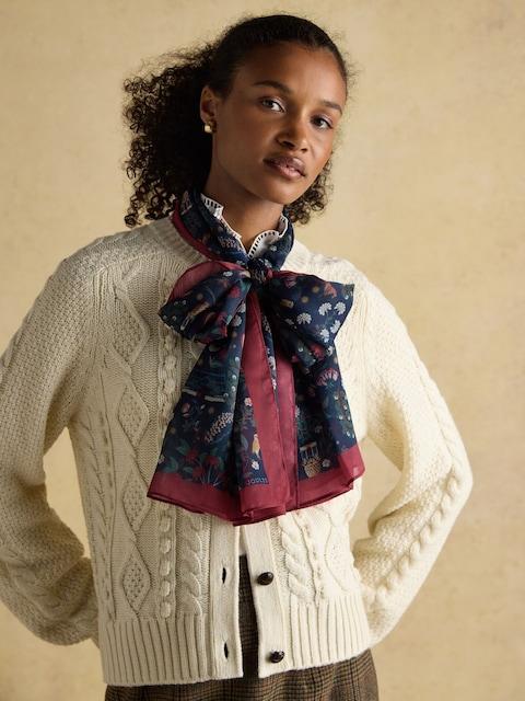 Joules Abberton Navy Lightweight Printed Scarf