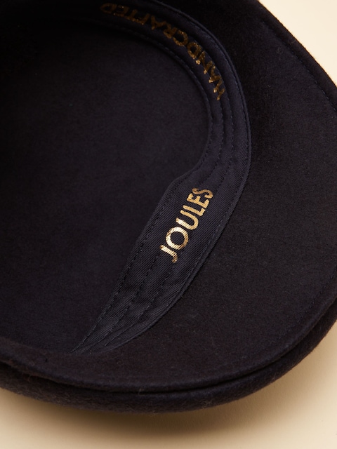 joules Abingdon Navy Wool Flat Cap