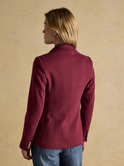 Joules Albury Burgundy Red Cotton Rich Blazer