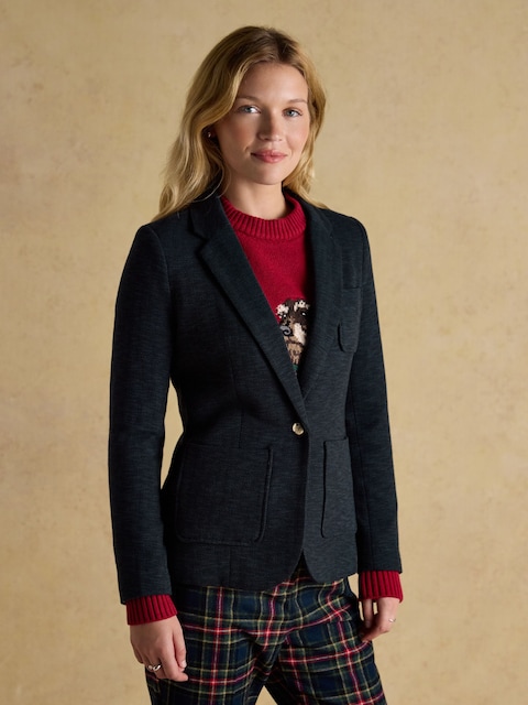 Joules Albury Navy Cotton Rich Blazer
