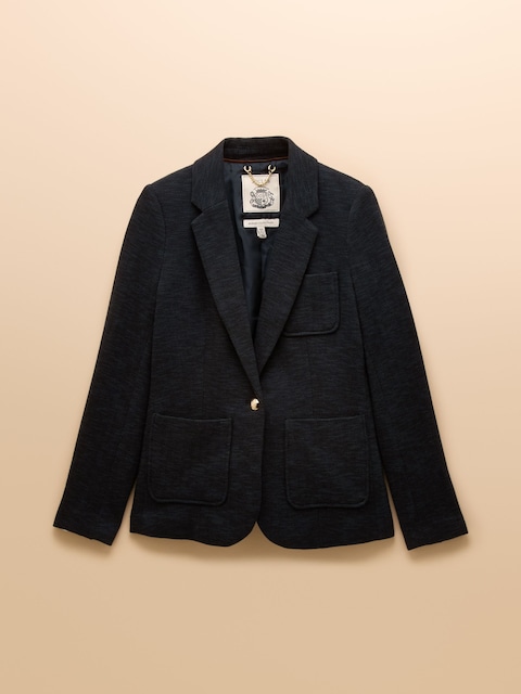 joules Albury Navy Cotton Rich Blazer