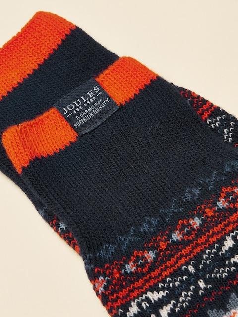 Joules Alby Blue & Orange Fair Isle Socks