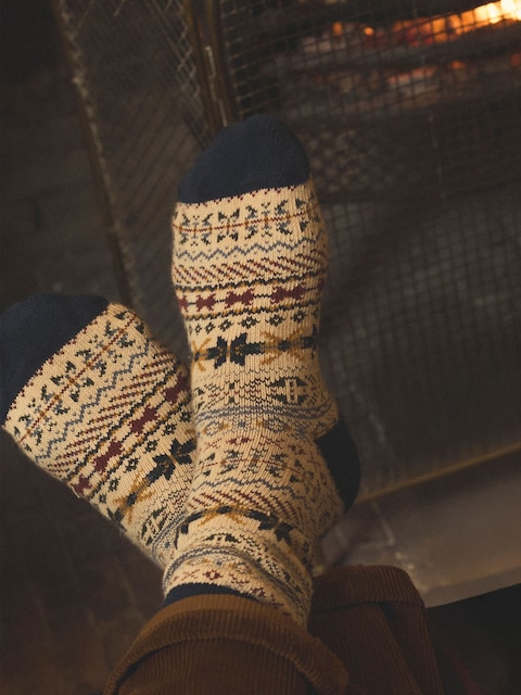Joules Alby Cream Fair Isle Socks