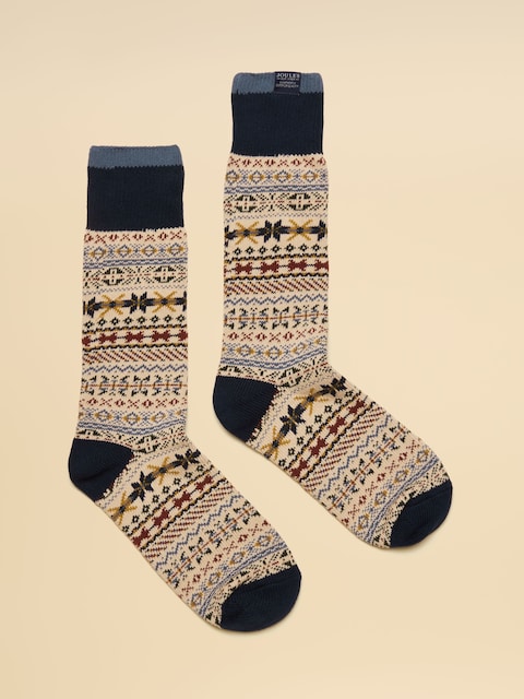 Joules Alby Cream Fair Isle Socks