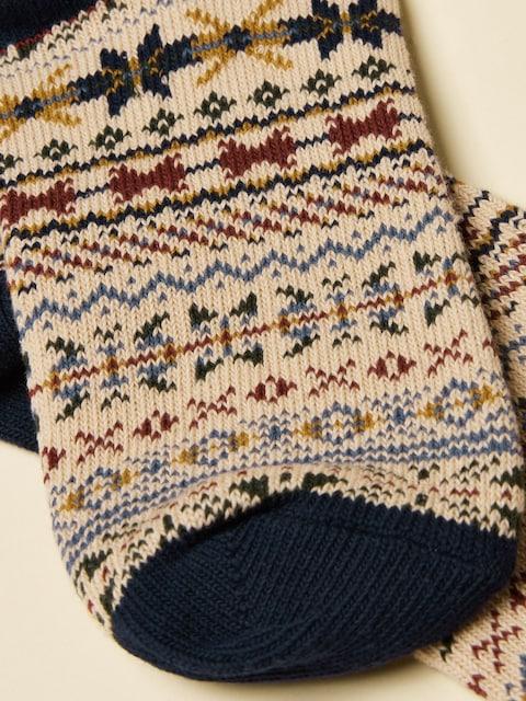 joules Alby Cream Fair Isle Socks