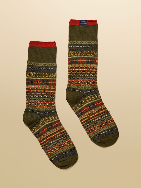 Joules Alby Green Fair Isle Socks