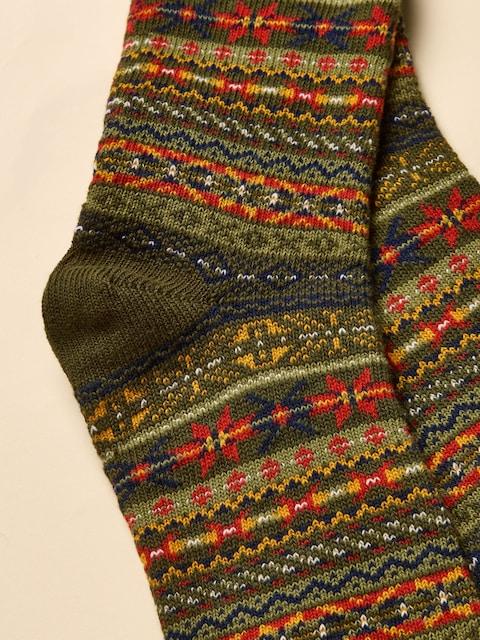 Joules Alby Green Fair Isle Socks