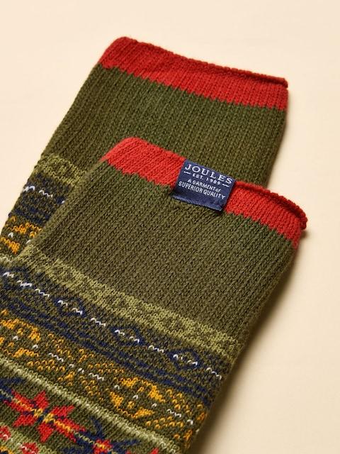 joules Alby Green Fair Isle Socks