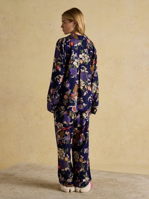 Joules Alma Navy Hidcote Floral Woven Pyjama Set