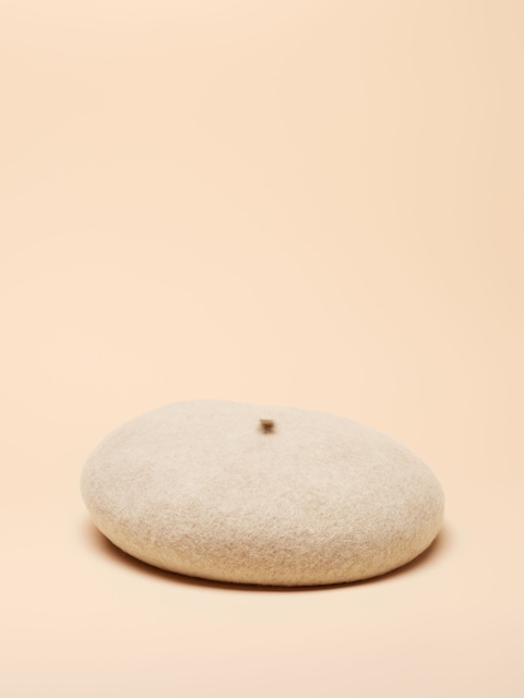 Joules Amelie Cream Adjustable Wool Beret Hat