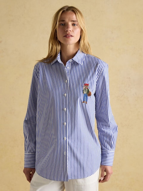 Joules Amilla Jonty Blue/White Boyfriend Fit Shirt