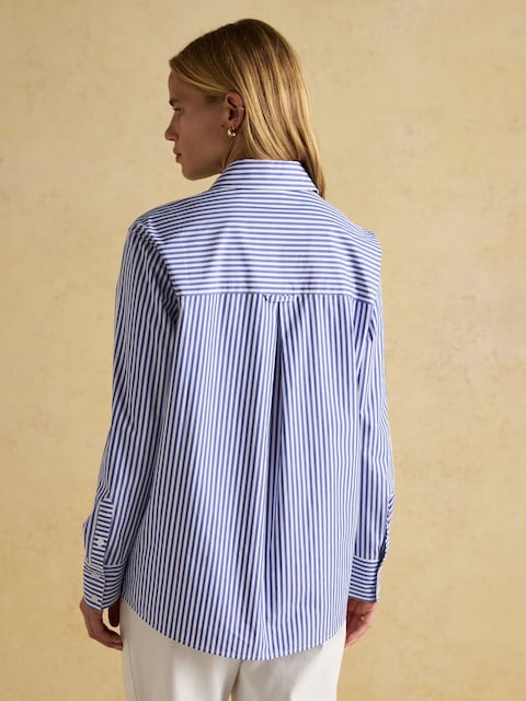 Joules Amilla Jonty Blue/White Boyfriend Fit Shirt