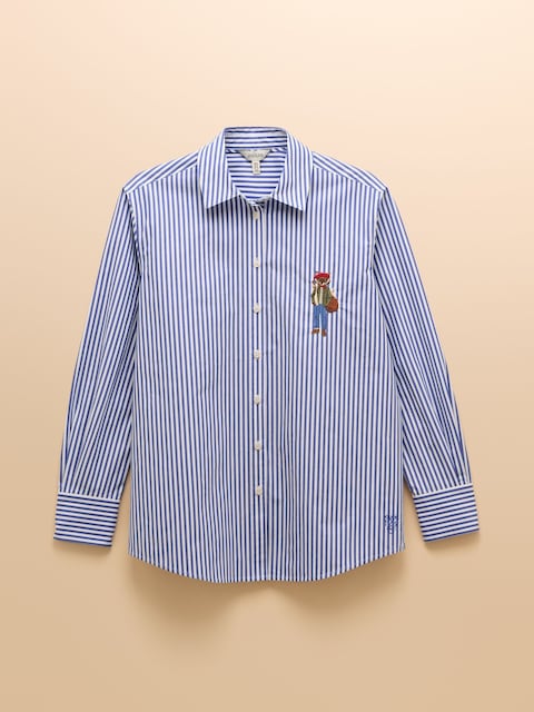 joules Amilla Jonty Blue/White Boyfriend Fit Shirt