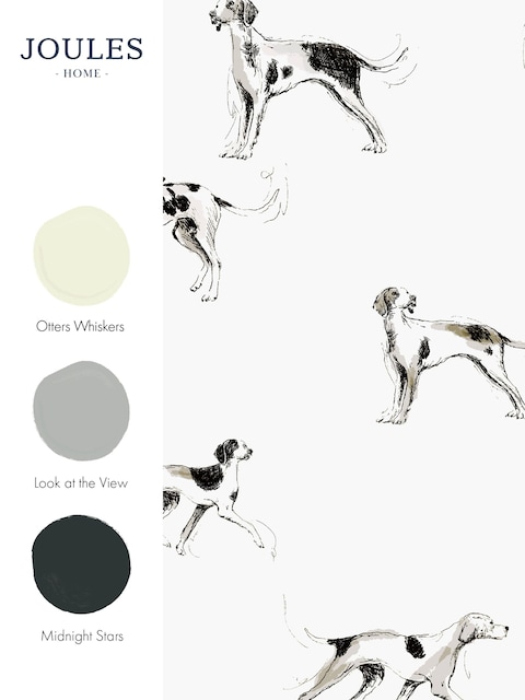 joules Antique Creme Sketchy Dogs 10M Wallpaper