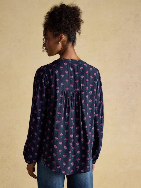 Joules Ava Navy Popover Blouse