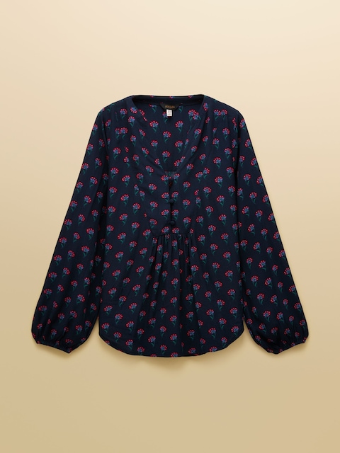 joules Ava Navy Popover Blouse