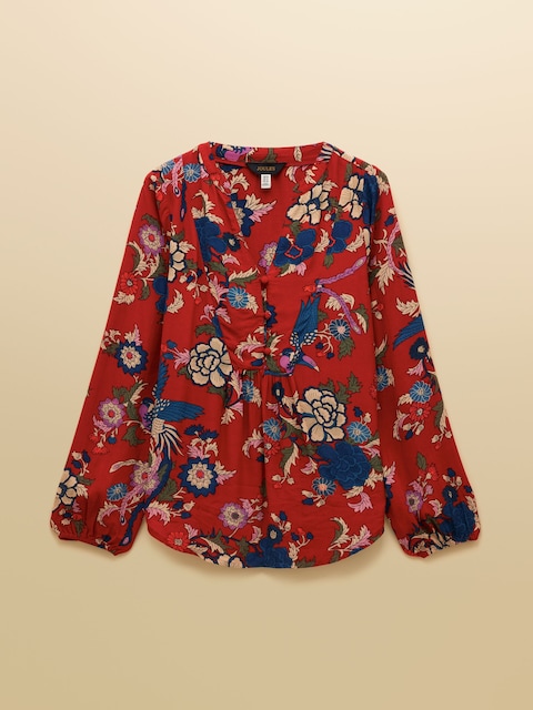 joules Ava Red Popover Blouse