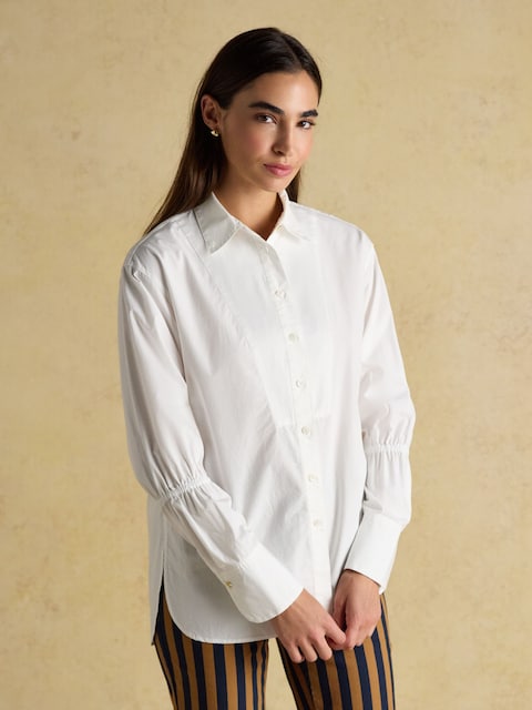 Joules Bianca White Bib Detail Shirt