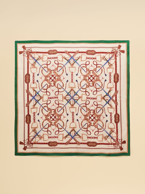 Joules Bloomfield Cream Square 100% Silk Scarf