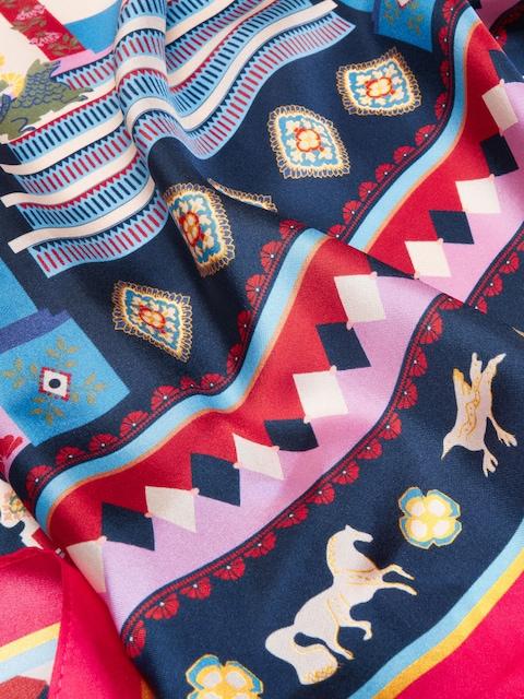 joules Bloomfield Navy Square 100% Silk Scarf