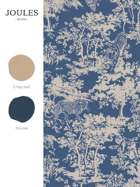 joules Blue Animal Print 10M Wallpaper