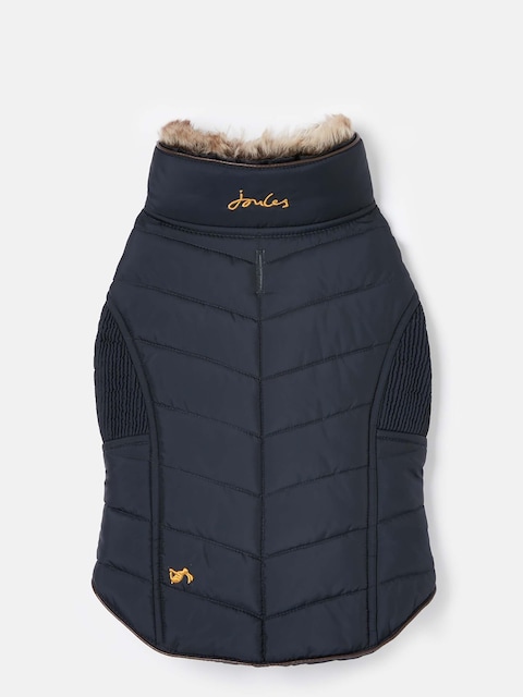 Joules Blue Cherington Padded Quilted Dog Coat