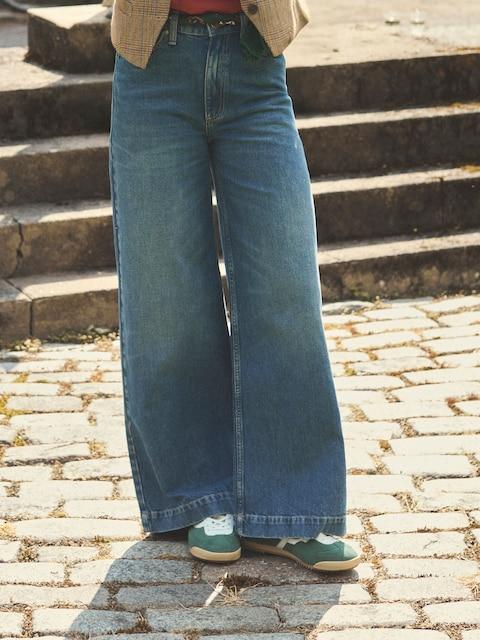 Joules Blue High Rise Wide Leg Jeans