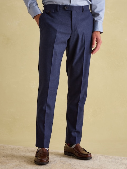 Joules Blue Slim Fit Flannel Suit Trousers