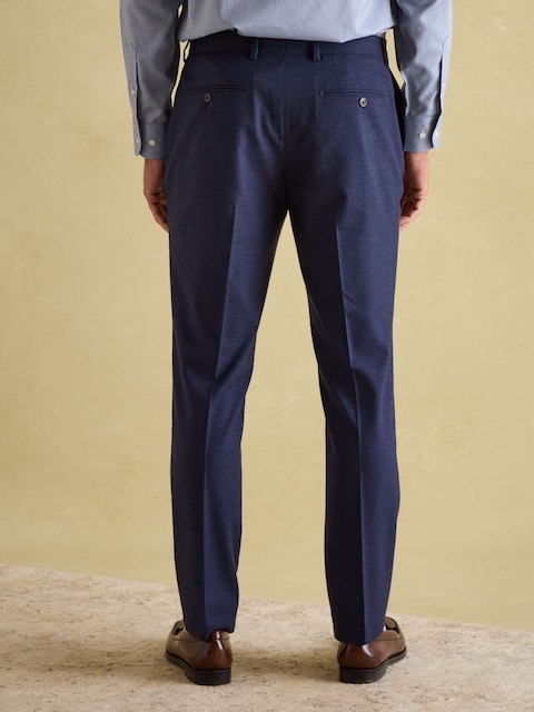 Joules Blue Slim Fit Flannel Suit Trousers