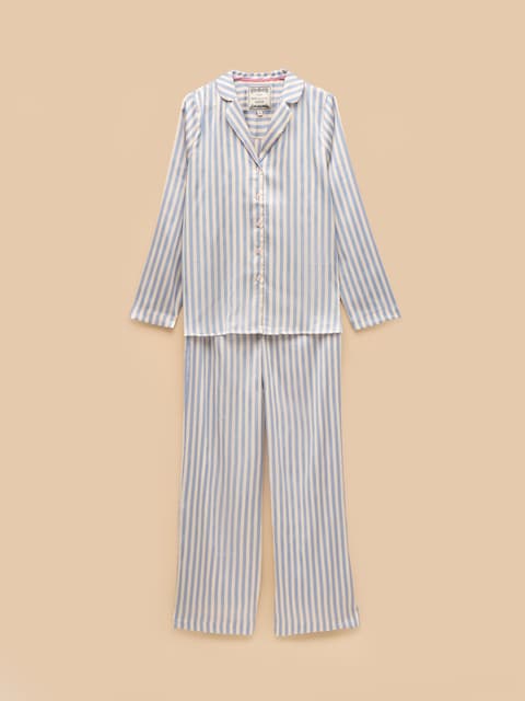 joules Bonnie Stripe Satin Pyjama Set