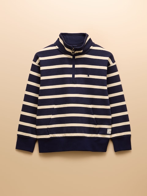 Joules Boys' Alfie Navy Quarter Zip Sweatshirt