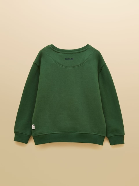 Joules Boys' Artwork Dark Green Applique Sweatshirt