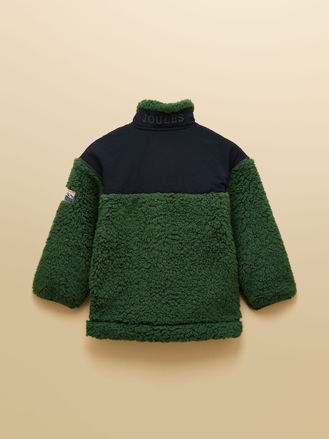 Joules Boys' Billy Green Quarter Zip Fleece