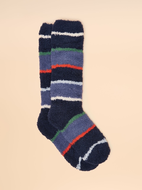 Joules Boys' Fluffy Blue Stripe Socks