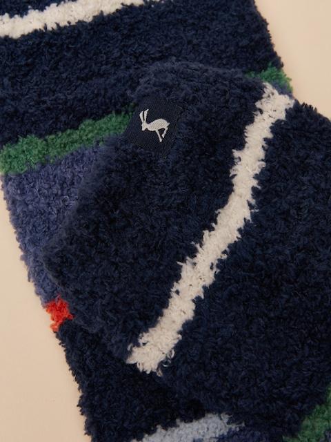 Joules Boys' Fluffy Blue Stripe Socks