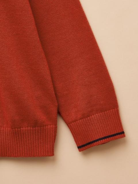 joules Boys' Hillside Orange Knit Quarter Zip