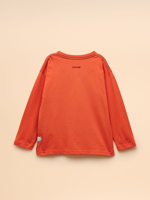 Joules Boys' Jack Orange Applique Long Sleeve Top