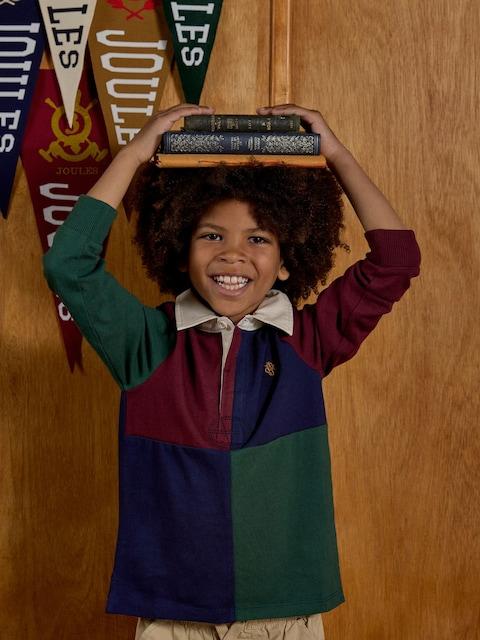 Joules Boys' Rugby Club Multi Colourblock Shirt