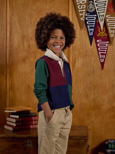 Joules Boys' Rugby Club Multi Colourblock Shirt