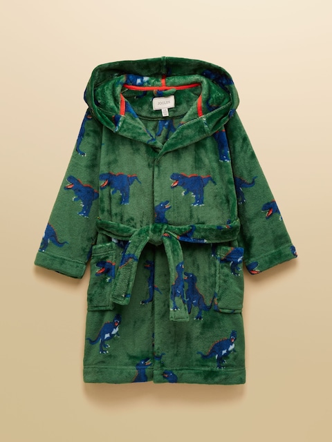 joules Boys' Snug Green Dino Dressing Gown