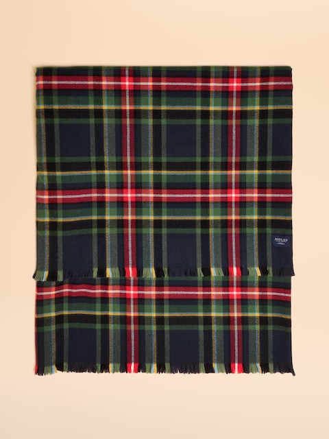 Joules Bracewell Red / Navy Tartan Check Large Scarf